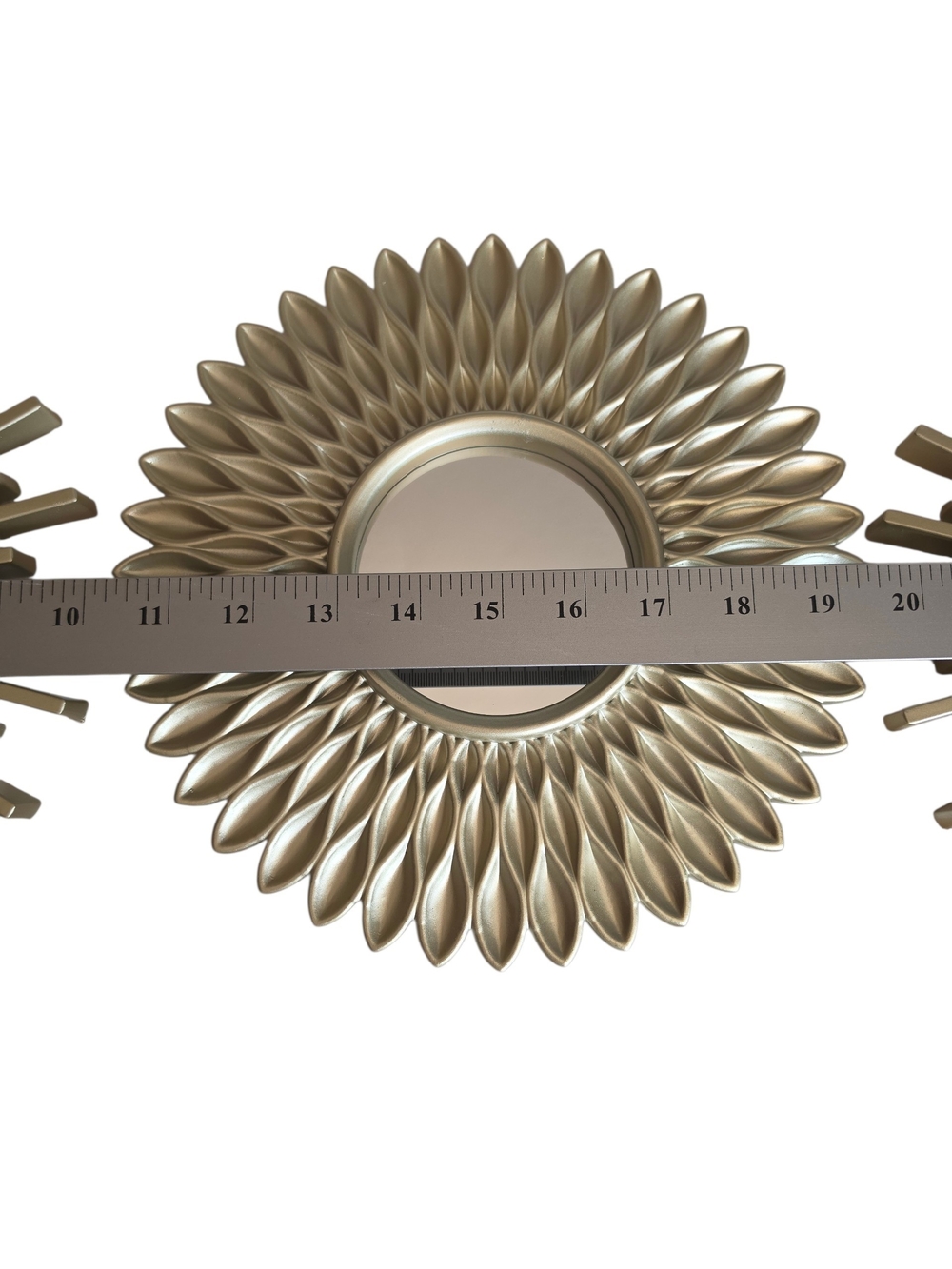 Lightweight Gold Decorative Sunburst Wall Mirror Decor Set 3 Piece Sz 9.84" - Picture 5 of 7